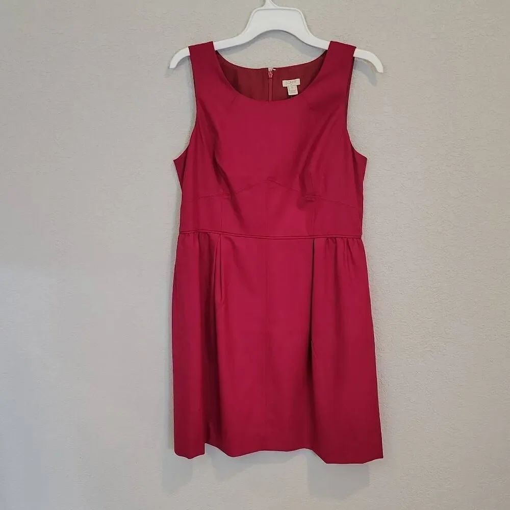 J. CREW Wool Dress Raspberry Pink Sheath Career Size 12